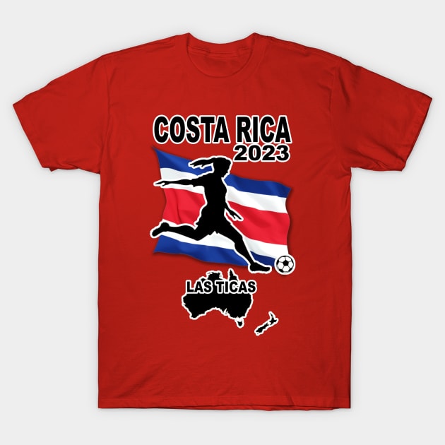 Costa Rica Womens World Cup Football Soccer Team 2023 T-Shirt by Ireland